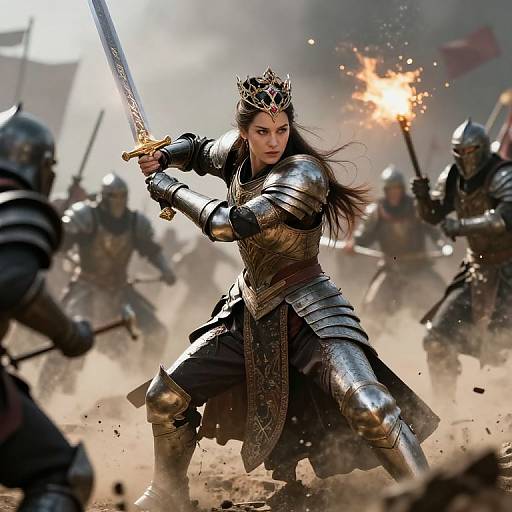 Fierce Warrior Queen in Battle