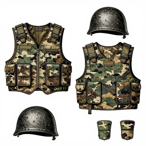 Retro Military Uniform Design Fusion