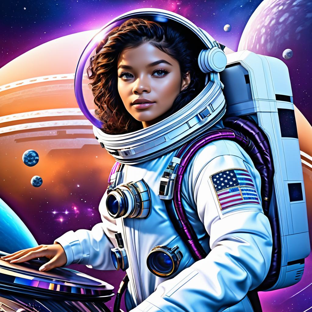 Zendaya in Futuristic Cosmic Adventure