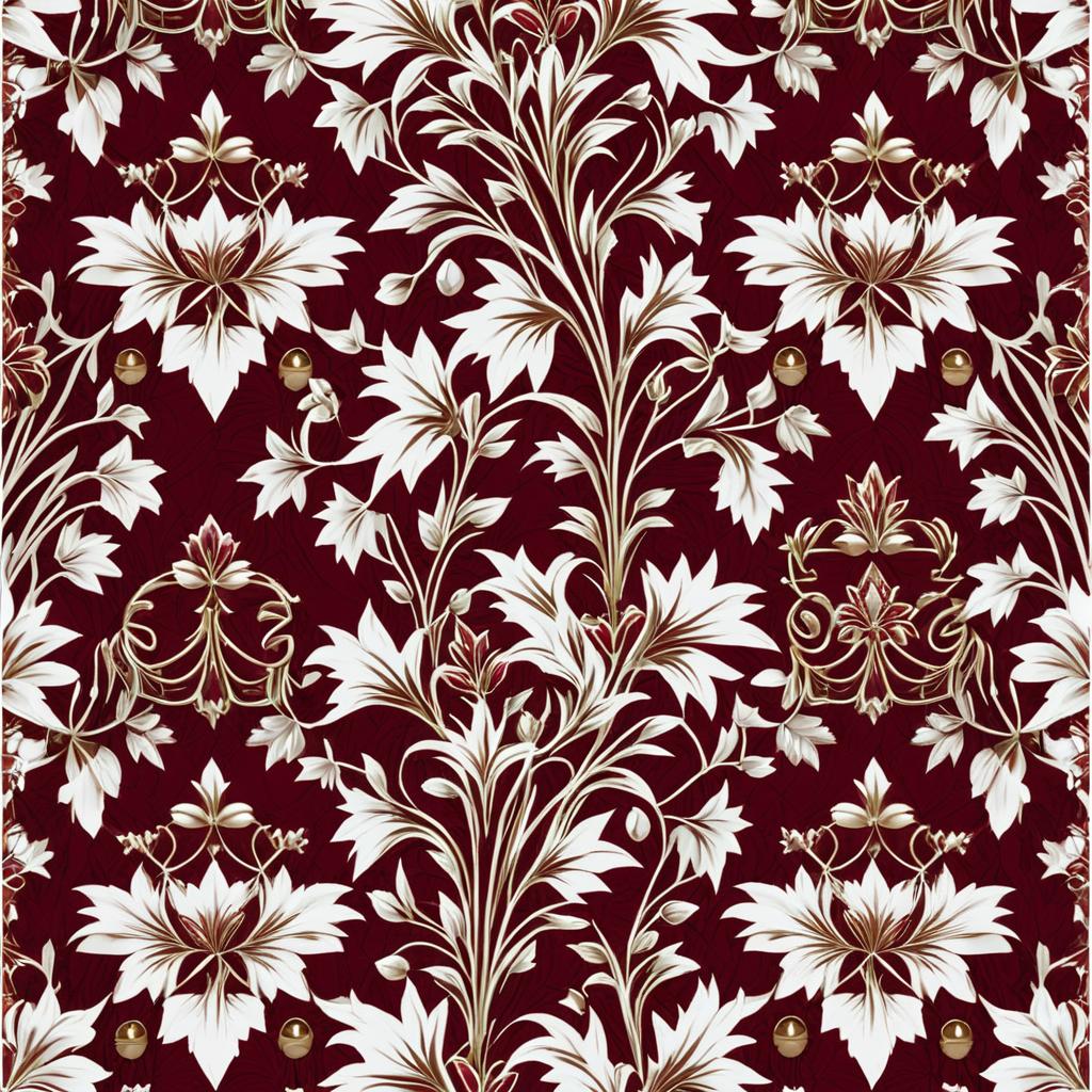 Luxurious Crimson Ivy and Daisy Design