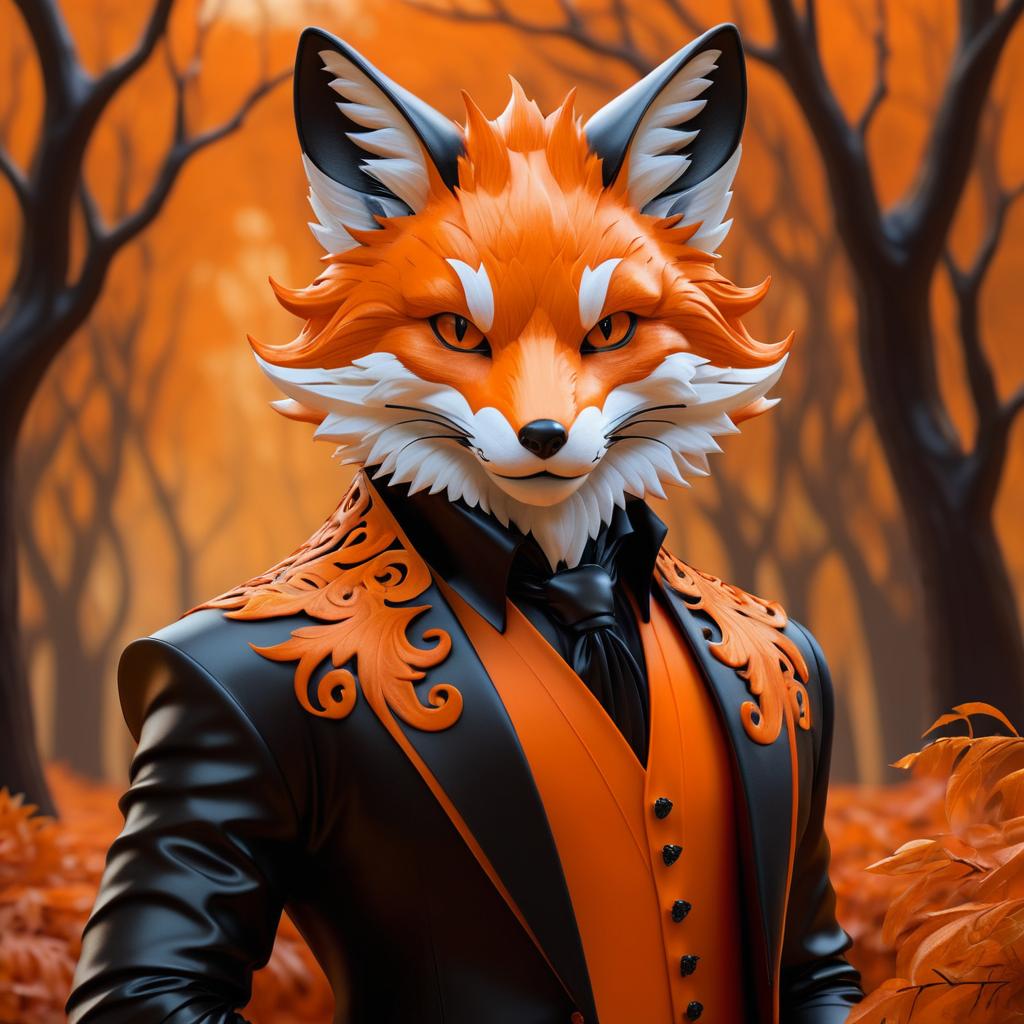 Elegant Anthropomorphic Fox in Autumn Colors