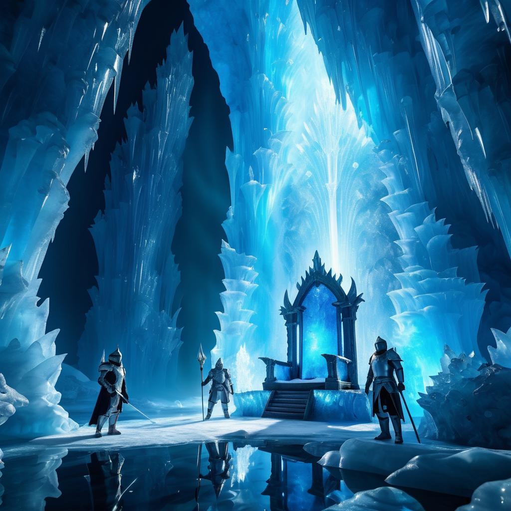 Ethereal Ice Cave with Sapphire Throne