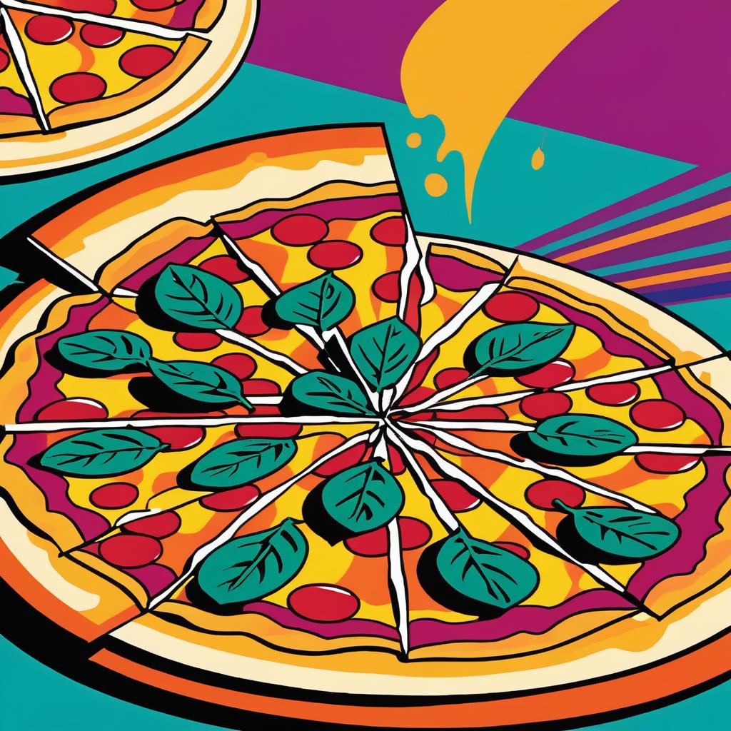 Bold Warhol-Inspired Pizza Artwork