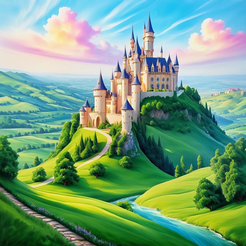 Whimsical Castle in Rolling Hills Artwork