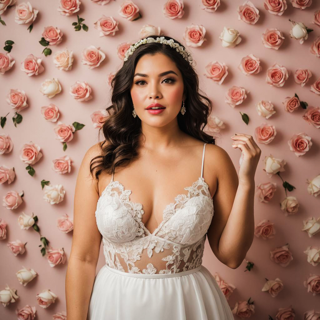 Surprised Bride-to-Be in Vintage Lingerie