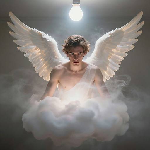 Ethereal Angelic Man on Cloud
