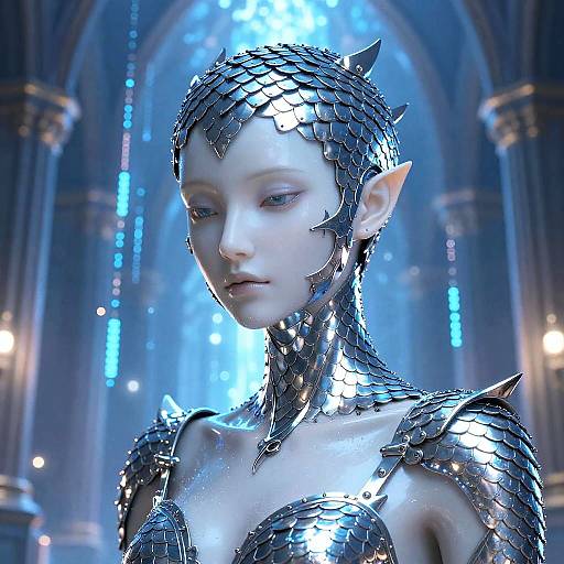 Cobalt Cybermage in Neon Cathedral