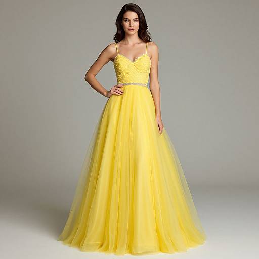 Elegant Yellow A-line Prom Dress