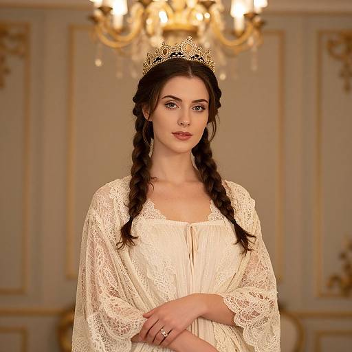 Regal Woman in Elegant Vintage Room