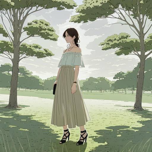 Contemplative Girl in Serene Meadow