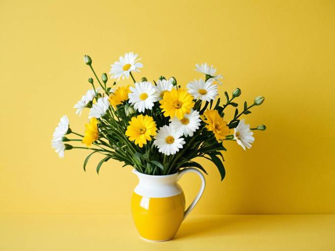 Vibrant Yellow Floral Wallpaper Design