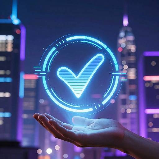 Futuristic Trust Symbol Hologram