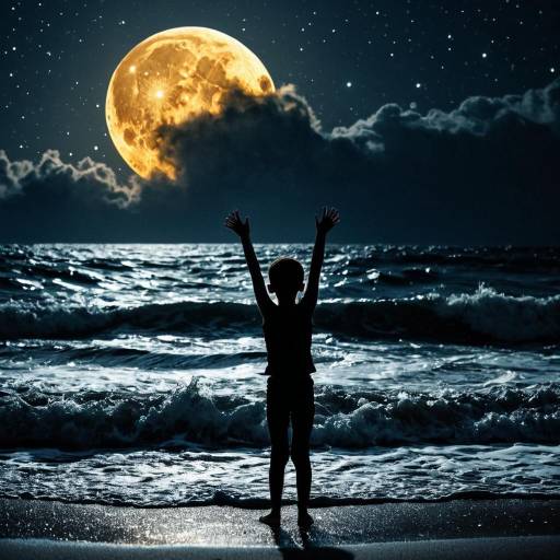 Heart-Shaped Moon Over Stormy Ocean Heart-Shaped Moon Over Stormy Ocean