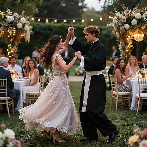 Priest Dancing at Garden Party