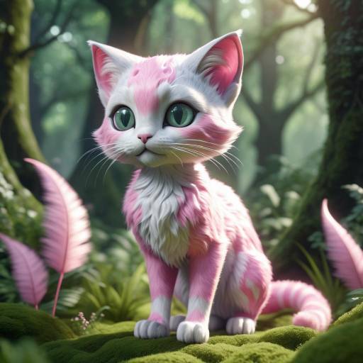 Mystical Mew in Lush Glade Rendering Mystical Mew in Lush Glade Rendering