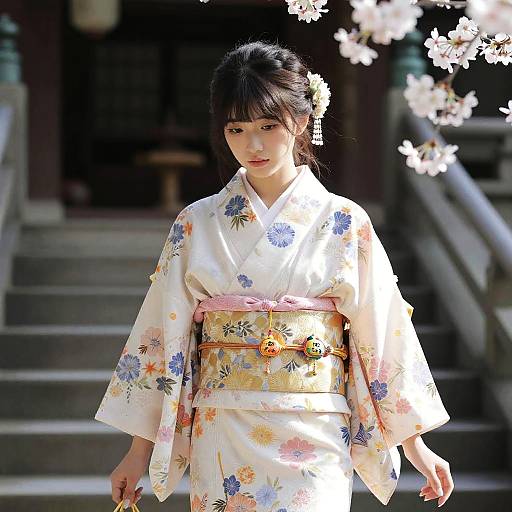 Photorealistic Girl in Traditional Yukata