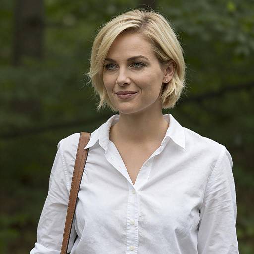 Bright Portrait of Blonde in Forest