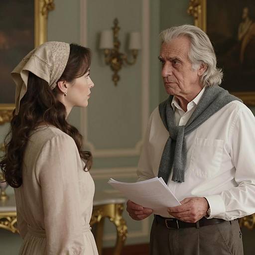 Serious Portraits in Ornate Room