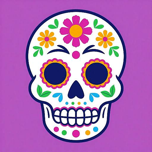 Vibrant Mexican Sugar Skull Artwork