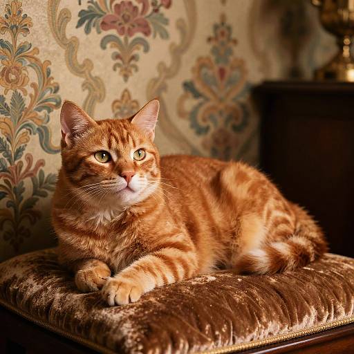 Redhead Cat in Victorian Room