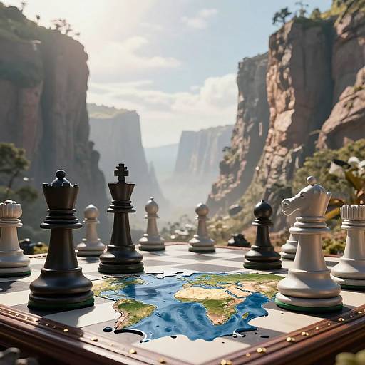 Hyper-Realistic Giant Chess Battle