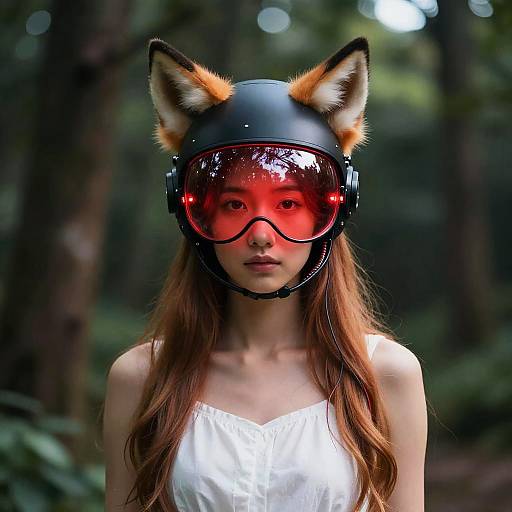Cinematic Cyber Fox Woman Portrait