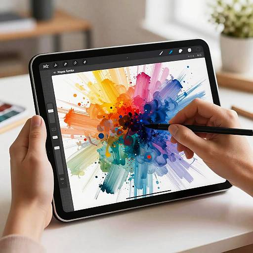 Futuristic AI Art Tablet Interface