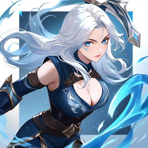 Illustration of Ashe (league of legends), league of legends in the style of Misu kasumi