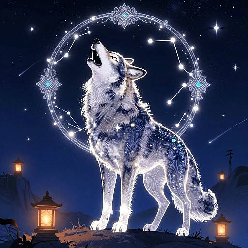 Radiant Celestial Wolf in Shrine