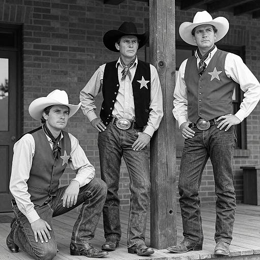 Vintage Western Trio in Black and White