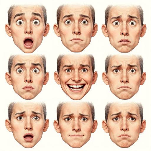 Detailed Human Facial Expressions Sketches