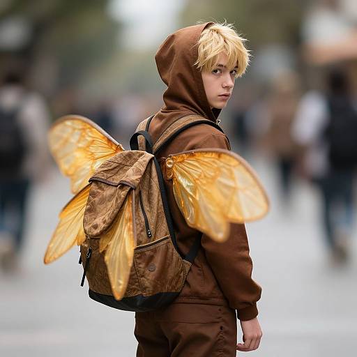 Realistic Firefly Costume Boy Outdoors