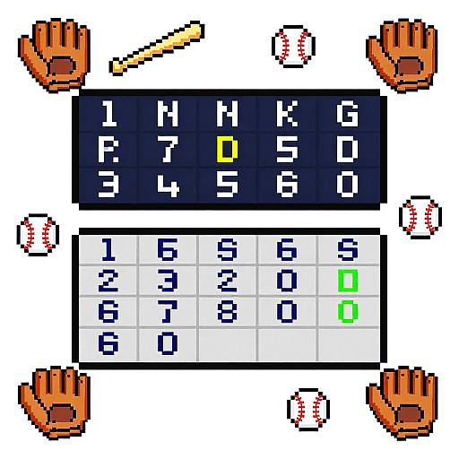 Pixel Art Baseball Scoreboard Spreadsheet