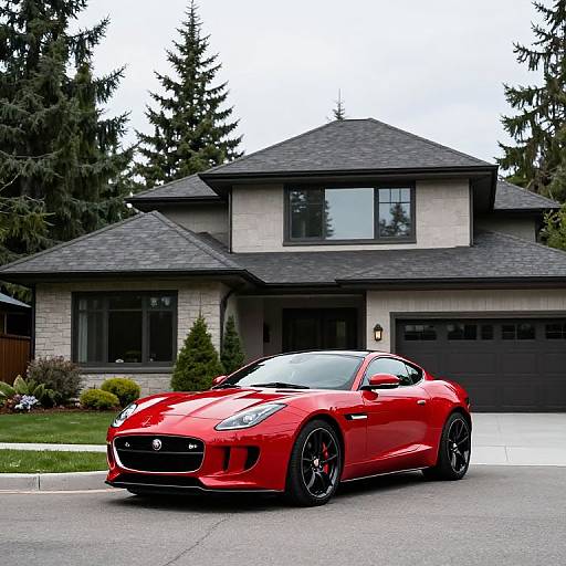 Red Jaguar F-Type by Modern Canadian Home