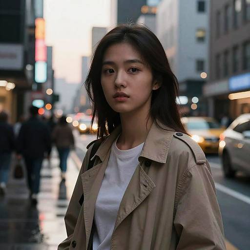 Realistic Digital Art Girl in City