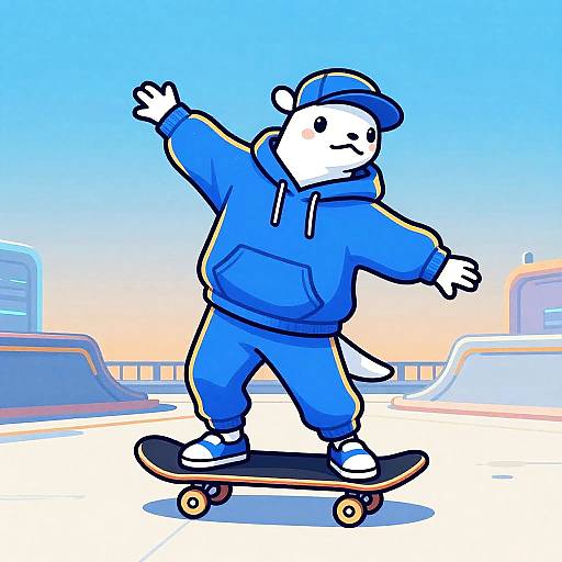 Futuristic Breakdancing Platypus Illustration