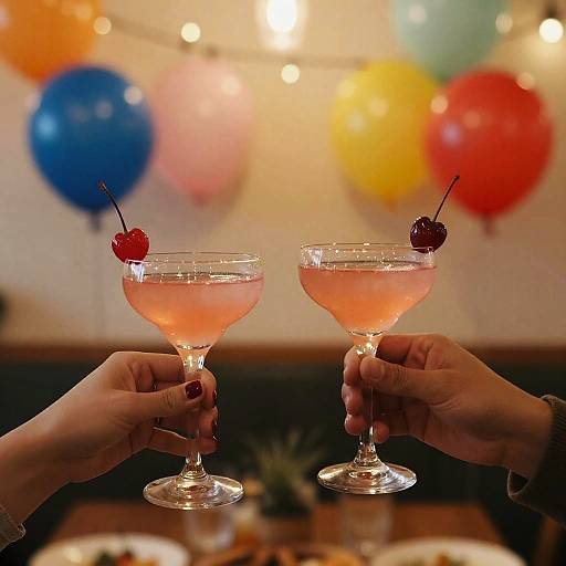 Elegant Pink Cocktail Toast