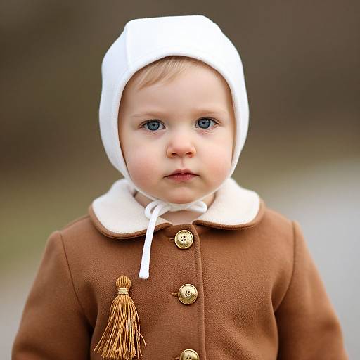 Child in Vintage Bonnet and Jacket