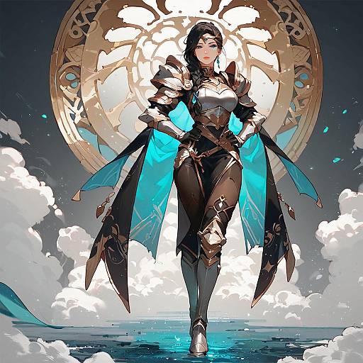 Anime Girl in Armor with Braided Hair