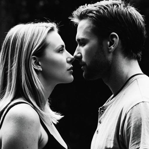Intense Close-Up of Couple Facing Each Other