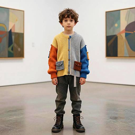 Avant-Garde Fashion Boy in Gallery
