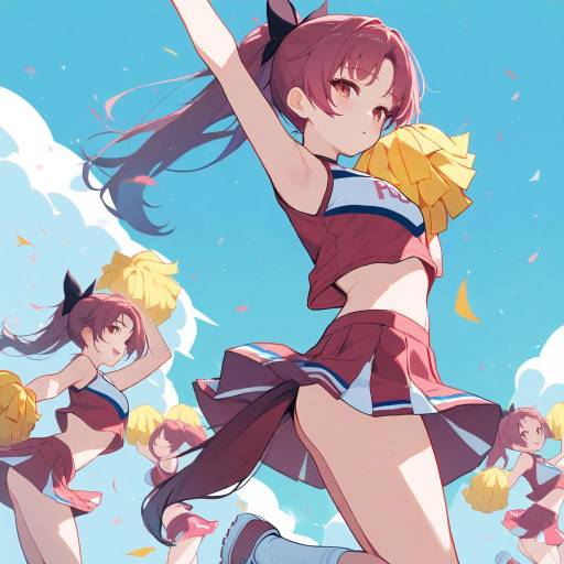 Dynamic Cheerleader in Action