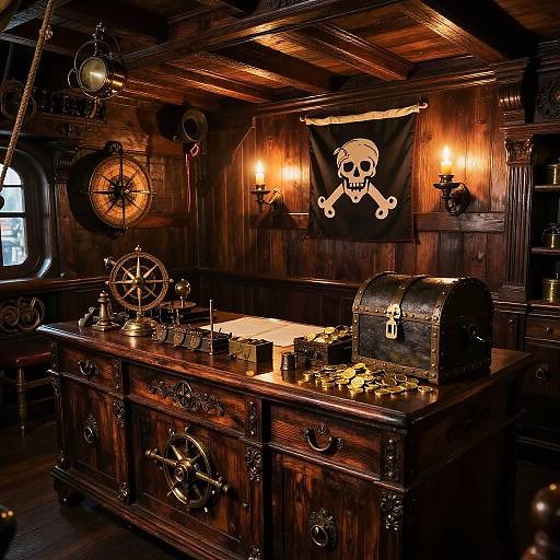 Pirate Ship Captain's Quarters Interior