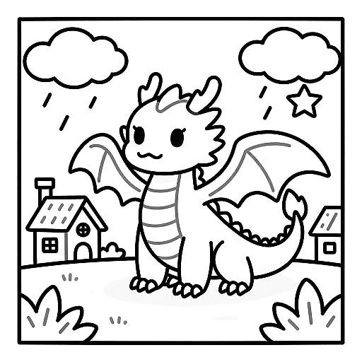 Little Lightning Dragon Children's Coloring