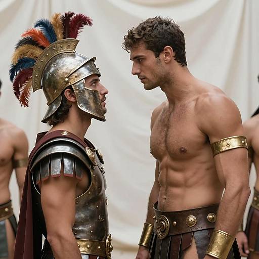 Muscular Roman Men in Classical Attire