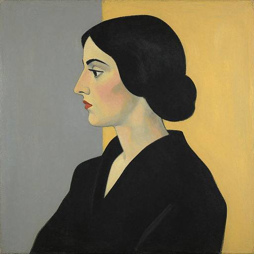 Stylized Woman in Profile by Will Barnet