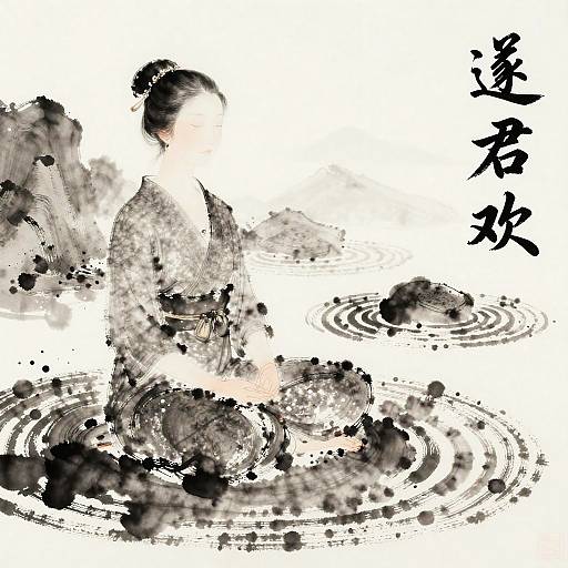 Surreal Zen Garden Ink Wash