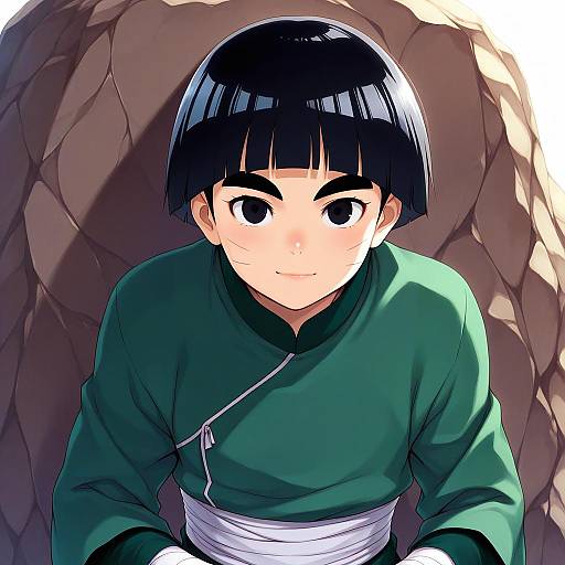 Illustration of Rock lee, naruto (series) in the style of Yuku (kiollion)