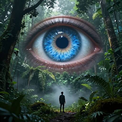 Ethereal Blue Eye Over Jungle