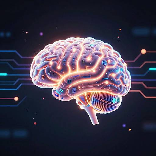 Glowing AI Brain Concept Art